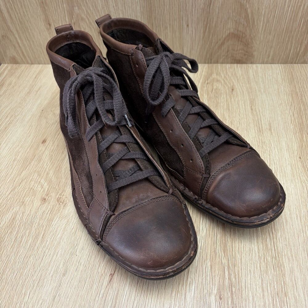John Varvatos Cap Toe Chukka Ankle Boots Men Size 12M Brown Leather Suede LaceUp
